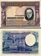 *50 Pesetas Španielsko 1935, P88 XF - Kliknutím na obrázok zatvorte -